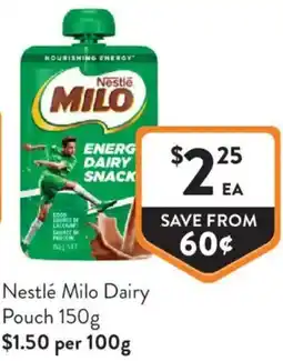 Foodworks Nestlé Milo Dairy Pouch offer