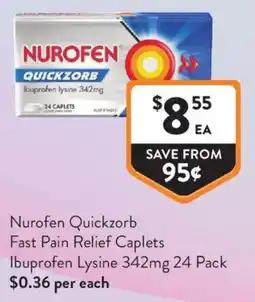 Foodworks Nurofen Quickzorb Fast Pain Relief Caplets offer