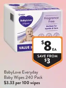 Foodworks BabyLove Everyday Baby Wipes offer