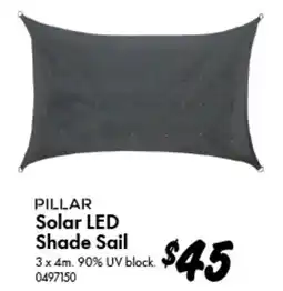 Bunnings PILLAR Solar LED Shade Sail offer