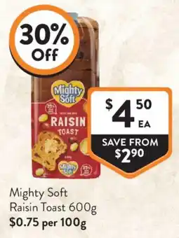 Foodworks Mighty Soft Raisin Toast offer