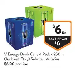 Foodworks V Energy Drink Cans offer