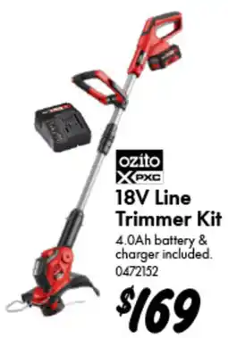 Bunnings Ozito XPXC 18V Line Trimmer Kit offer