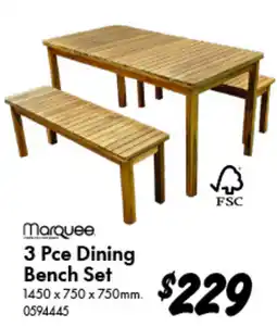 Bunnings Marquee 3 Pce Dining Bench Set offer