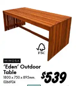 Bunnings Mimosa 'Eden' Outdoor Table offer