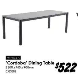 Bunnings Mimosa 'Cordoba' Dining Table offer