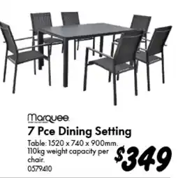 Bunnings Marquee 7 Pce Dining Setting offer