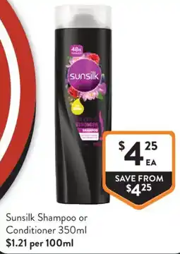 Foodworks Sunsilk Shampoo or Conditioner offer