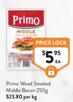 Foodworks Primo Wood Smoked Middle Bacon offer