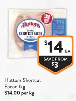 Foodworks Huttons Shortcut Bacon offer