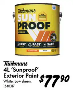 Bunnings Taubmans 'Sunproof' Exterior Paint offer