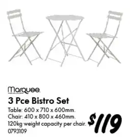 Bunnings Marquee 3 Pce Bistro Set offer