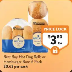 Foodworks Best Buy Hot Dog Rolls or Hamburger Buns offer
