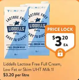 Foodworks Liddells Lactose Free Full Cream Milk offer