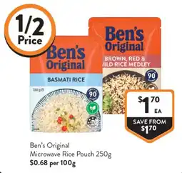 Foodworks Ben's Original Microwave Rice Pouch offer