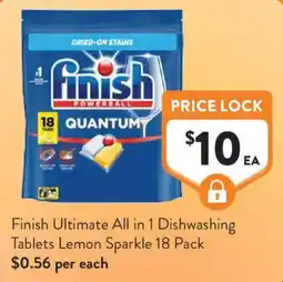 Foodworks Finish Ultimate All in 1 Dishwashing Tablets Lemon Sparkle offer