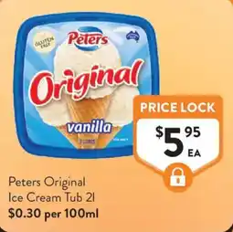 Foodworks Peters Original Ice Cream Tub offer