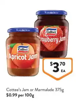 Foodworks Cottee's Jam or Marmalade offer