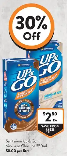 Foodworks Sanitarium Up & Go offer