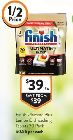 Foodworks Finish Ultimate Plus Lemon Dishwashing Tablets offer