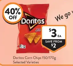 Foodworks Doritos Corn Chips offer