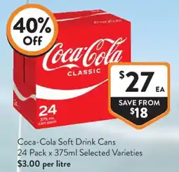 Foodworks Coca-Cola Soft Drink Cans offer