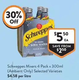 Foodworks Schweppes Mixers offer