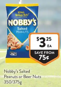 Foodworks Nobby's Salted Peanuts or Beer Nuts offer