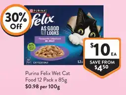 Foodworks Purina Felix Wet Cat Food offer