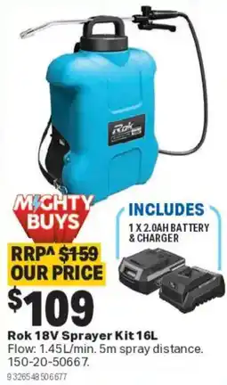 Mitre 10 Rok 18V Sprayer Kit 16L offer