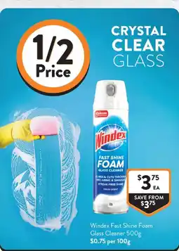 Foodworks Windex Fast Shine Foam Glass Cleaner offer