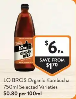 Foodworks Lo Bros Organic Kombucha offer