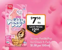 Foodworks Streets Paddle Pop Ice Cream offer