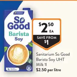 Foodworks Sanitarium So Good Barista Soy offer