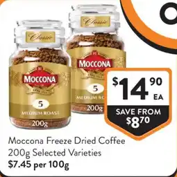 Foodworks Moccona Freeze Dried Coffee Selected Varieties offer