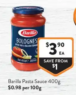 Foodworks Barilla Pasta Sauce offer