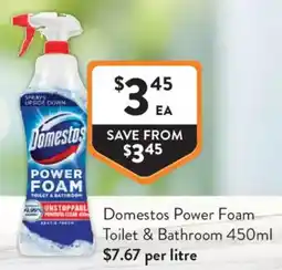 Foodworks Domestos Power Foam Toilet & Bathroom offer