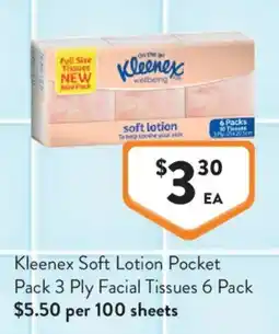 Foodworks Kleenex Soft Lotion Pocket offer