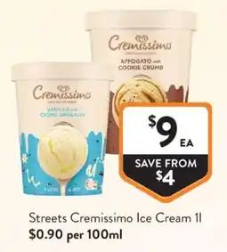 Foodworks Streets Cremissimo Ice Cream offer