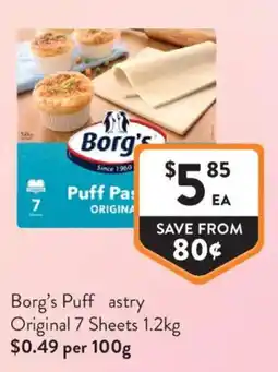 Foodworks Borg's Puff pastry offer