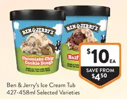 Foodworks Ben & Jerry's Ice Cream Tub offer