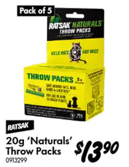 Bunnings Ratsak 'Naturals' Throw Packs offer