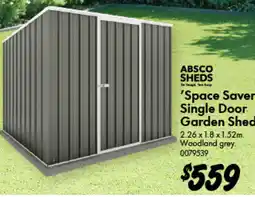 Bunnings Absco Sheds 'Space Saver Single Door Garden Shed offer