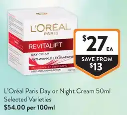Foodworks L'Oréal Paris Revitalift Day Cream offer
