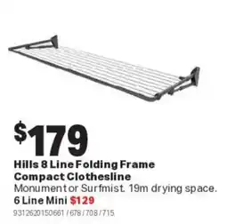 Mitre 10 Hills 8 Line Folding Frame Compact Clothesline offer