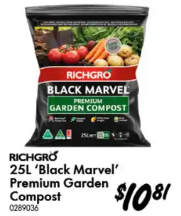 Bunnings Richgro 25L 'Black Marvel' Premium Garden Compost offer