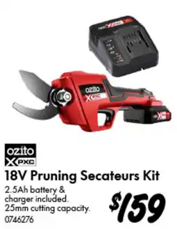 Bunnings Ozito 18V Pruning Secateurs Kit offer