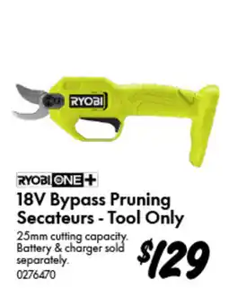 Bunnings Ryobi One+ 18V Bypass Pruning Secateurs - Tool Only offer