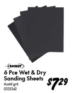 Bunnings Rocket 6 Pce Wet & Dry Sanding Sheets offer