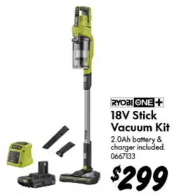 Bunnings Ryobi One+ 18V Stick Vacuum Kit offer